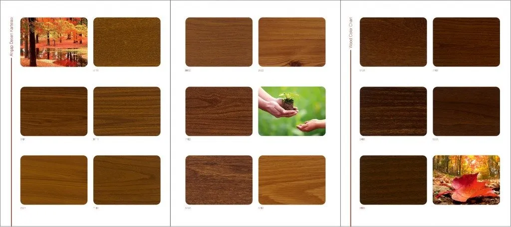 Alüminyum Ahşap Desen Renk Kartelası